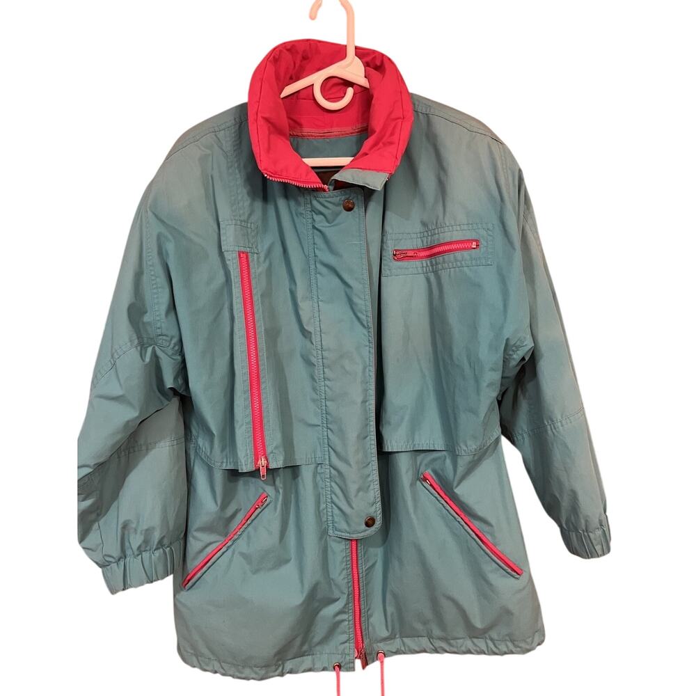 Vintage London Fog Teal Parka Full Zip Insulated 90s